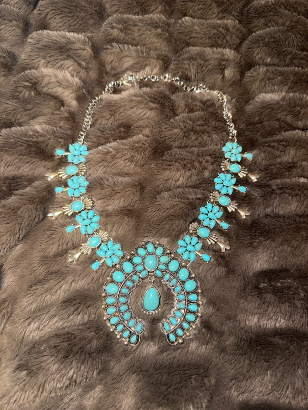 Turquoise Floral Western Necklace - Women Jewelry
